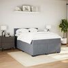 vidaXL Boxspring met matras fluweel donkergrijs 140x190 cm