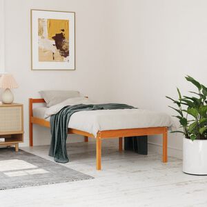 vidaXL Seniorenbed massief grenenhout wasbruin 75x190 cm