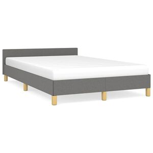 vidaXL Bedframe zonder matras 120x200 cm stof donkergrijs