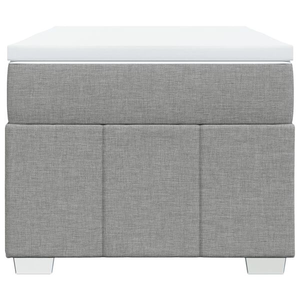 vidaXL Boxspring met matras stof lichtgrijs 80x200 cm