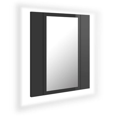 vidaXL Badkamerkast met spiegel en LED 40x12x45 acryl hoogglans grijs