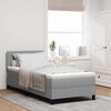 vidaXL Boxspring bed met matras met LED Lichtgrijs 90 x 190 cm Stof
