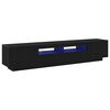 vidaXL Tv-meubelset 2 pcs Zwart 200 x 35 x 40 cm Bewerkt hout