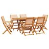 vidaXL 7-delige Tuinset massief hout en stof beige