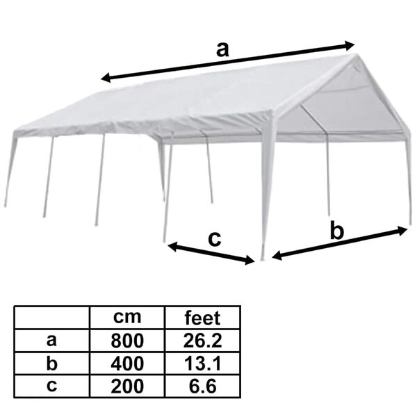vidaXL Partytent 8x4 m wit