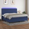 vidaXL Boxspring met matras en LED stof blauw 200x200 cm