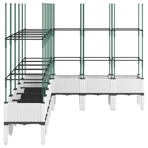 vidaXL Plantenbak met latwerk 200x160x142,5 cm polypropeen wit