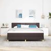 vidaXL Boxspringbed met kussen Donkerbruin 180 x 200 cm Stof