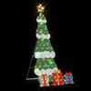vidaXL Verlichte Kerstboom met 3 Cadeau Dozen 2D Warm Wit 180 cm