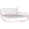 vidaXL Bedframe met hoofd- en voeteneinde metaal wit 160x200 cm