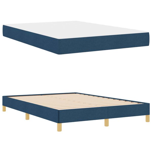 vidaXL Boxspringbed met matras Blauw 140 x 200 cm Stof
