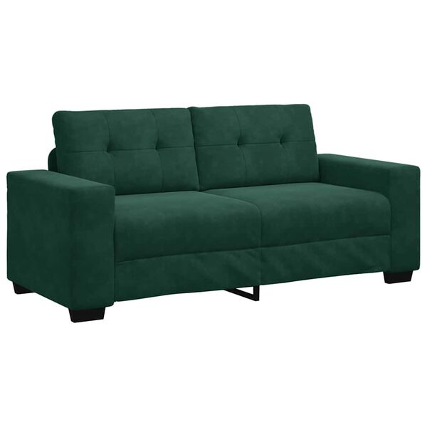 vidaXL Loveseat Sofa Donkergroen 180x77x82 cm Fluweel