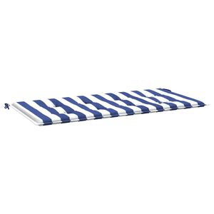 vidaXL Tuinbankkussen gestreept 120x50x4 cm oxford stof wit en blauw