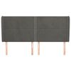 vidaXL Hoofdbord met randen 163x23x118/128 cm fluweel donkergrijs