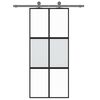 vidaXL Schuifdeur 90x205 cm gehard glas en aluminium zwart