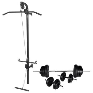 vidaXL Krachttoren voor aan de wand met halterset 60,5 kg