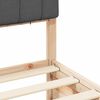 vidaXL Bedframe met Gevoerd Hoofdgedeelte Donkergrijs 90 x 200 cm