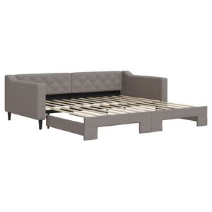 vidaXL Slaapbank met onderschuifbed 100x200 cm stof taupe