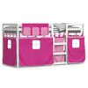 vidaXL Stapelbed met gordijnen 80x200 cm grenenhout roze