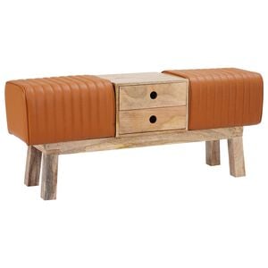 vidaXL Bank 110 x 30 x 45 cm Echt Leer Bruin