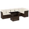 vidaXL 7-delige Loungeset met kussens poly rattan bruin