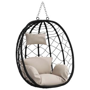 vidaXL Hangende ei-stoel poly rattan 91,5 x 54,5 x 107 cm Taupe