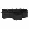 vidaXL Tuin Sofa Set met kussen 6 pcs poly rattan