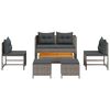 vidaXL Tuin Sofa Set 6 pcs grijs en donkergrijs poly rattan