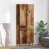 vidaXL Hoge kast met lade 2 pcs Oud Hout Geengineerd Hout en Glas