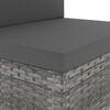 vidaXL Driezitsbank sectioneel poly rattan grijs