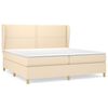 vidaXL Boxspring met matras stof cr&egrave;mekleurig 200x200 cm