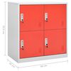 vidaXL Lockerkasten 5 st 90x45x92,5 cm staal lichtgrijs en rood