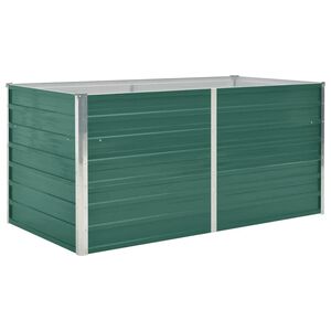 vidaXL Plantenbak verhoogd 160x80x77 cm gegalvaniseerd staal groen
