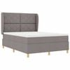 vidaXL Boxspringbed met Matras Donkergrijs 90x190 cm Taupe Stof