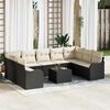 vidaXL Tuin Sofa Set 10 pcs Zwart poly rattan