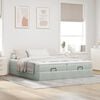 vidaXL Ottoman bed met matrassen 160x200cm fluweel lichtgrijs