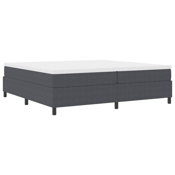 vidaXL Boxspringbed Donkergrijs en Wit 200 x 200 cm Katoen Stof
