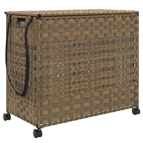vidaXL Wasmand op wielen 66x35x60 cm rattan