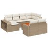vidaXL 11-delige Tuinset met kussens poly rattan beige