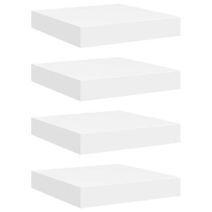 vidaXL Wandschappen zwevend 4 st 23x23,5x3,8 cm MDF wit