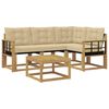 vidaXL Buiten bankenset 5 st Wit en Beige