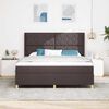 vidaXL Boxspringbed met matras met hoofdeinde Bruin 180 x 200 cm Stof