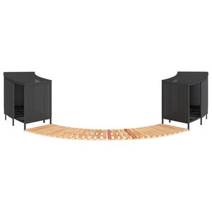 vidaXL Hottub-ombouw poly rattan en massief acaciahout zwart