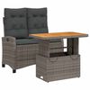 vidaXL 2-delige Tuinset met kussens poly rattan grijs