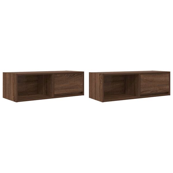 vidaXL Tv-meubelen 2 st 80x31x25,5 cm bewerkt hout bruin eikenkleur