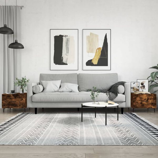 vidaXL Salontafels 2 st 50x50x40 cm bewerkt hout gerookt eikenkleurig