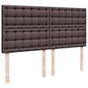 vidaXL Boxspring met matras stof donkerbruin 200x200 cm