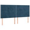 vidaXL Hoofdbord donkerblauw 200x5x118/128 cm fluweel