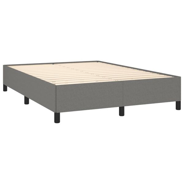 vidaXL Bedframe zonder matras stof donkergrijs 140x190 cm