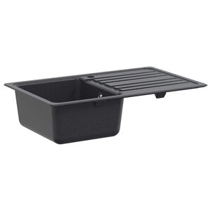 vidaXL Spoelbak met afdruipplaat Graniet 76,5 cm x 46 cm x 28 cm